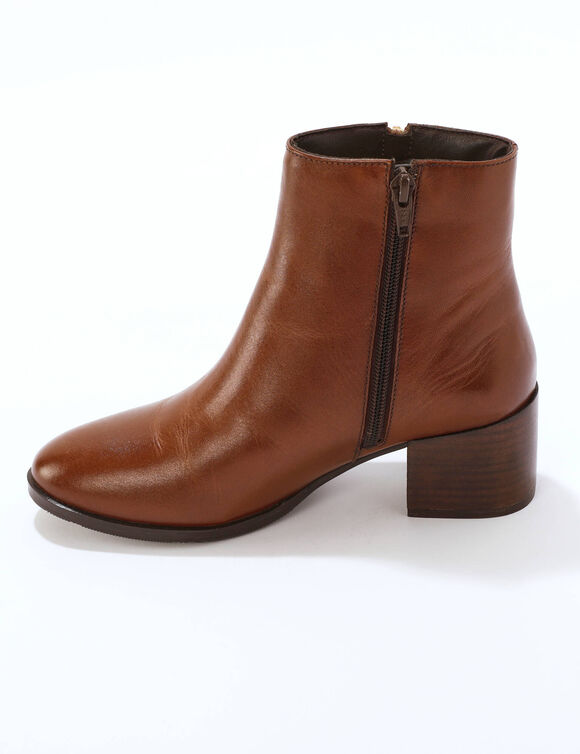 Leren laarzen met ritssluiting (bruin)