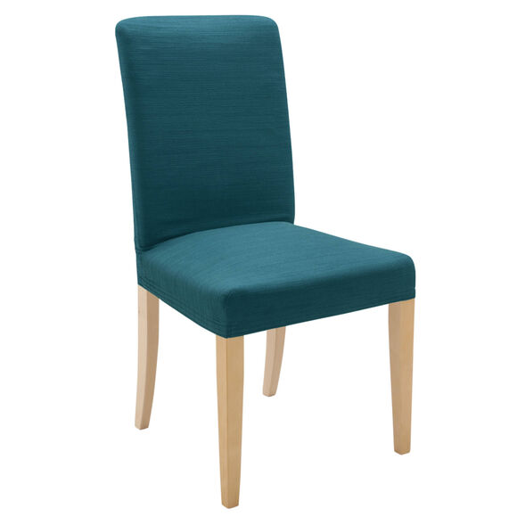 Housse chaise unie extensible - housse int&eacute;grale ou assise seule (bleu canard)