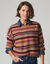 Pull ray&eacute; loose, maille anglaise toucher doux (beige / taupe)