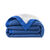 Couverture bicolore pure laine 600 g/m² (bleu)