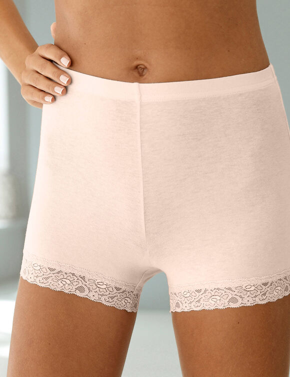 Boxer coton dentelle - lot de 2 (peau)