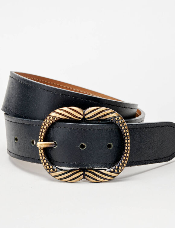 Ceinture boucle dorée (noir)