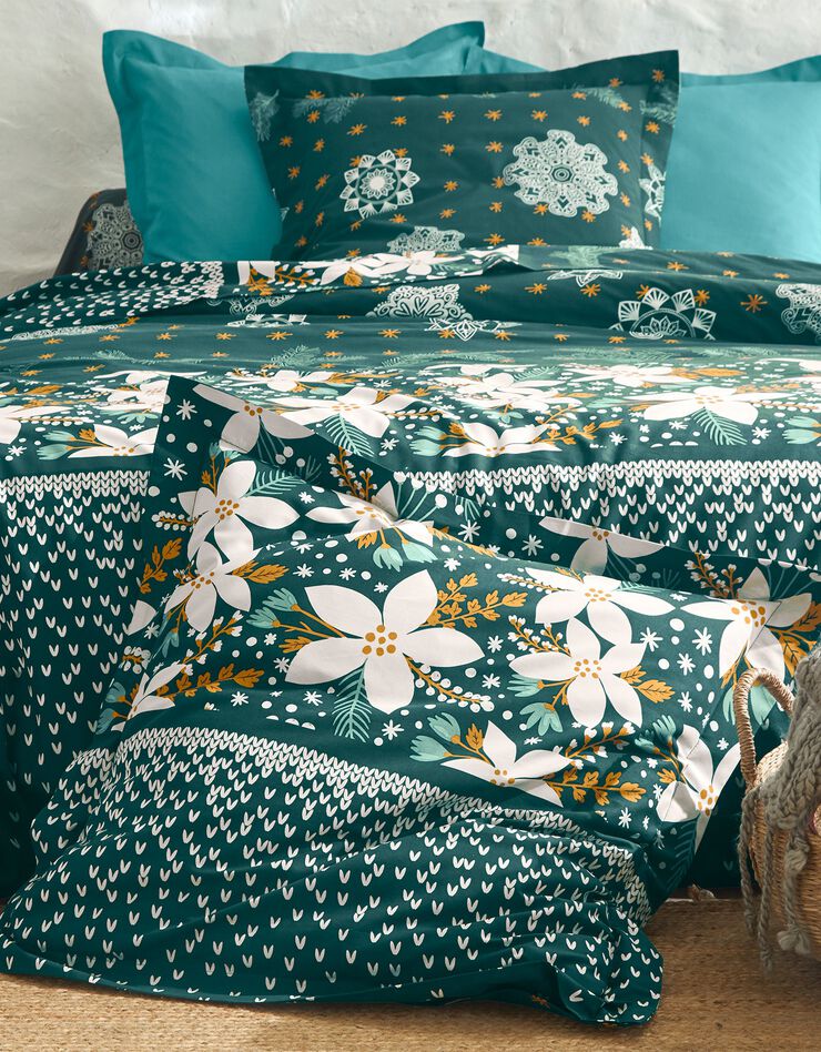 Bedlinnen Sierra in katoen met bloemenprint, groen Bedlinnen Sierra in katoen met bloemenprint, groen, hi-res image number 2