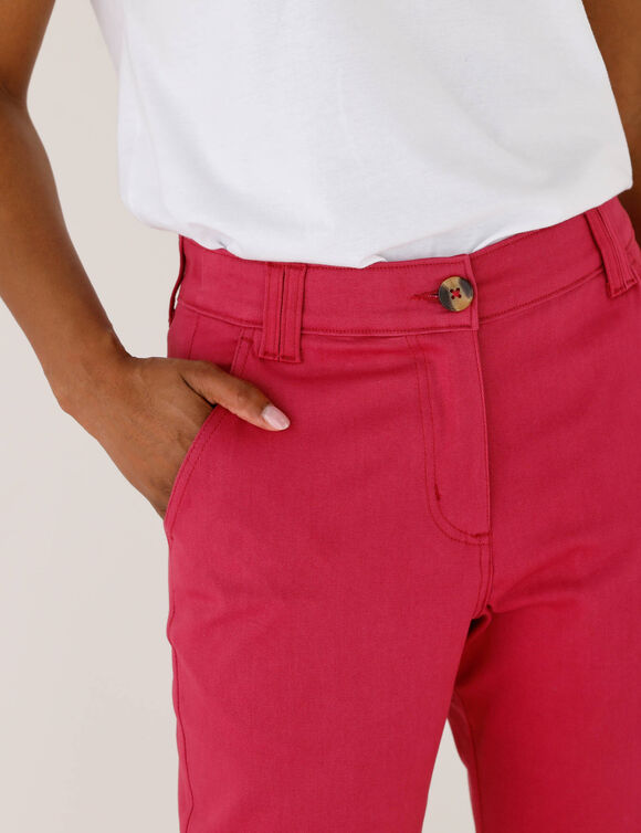 Pantalon chino stretch (cerise)