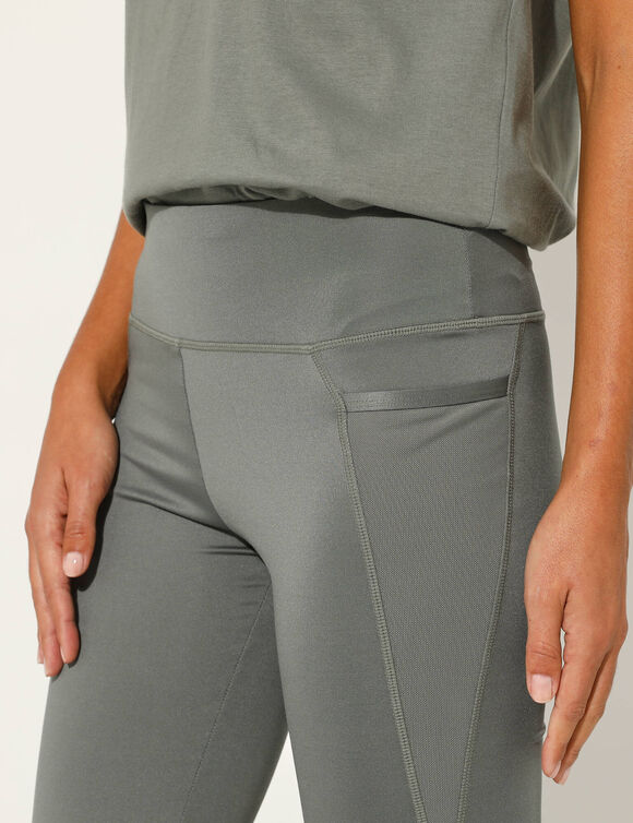 Legging forme trompette, maille extensible (kaki)
