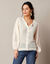 2-in-1 vest in ajourtricot, geborduurde mouwen (ecru)