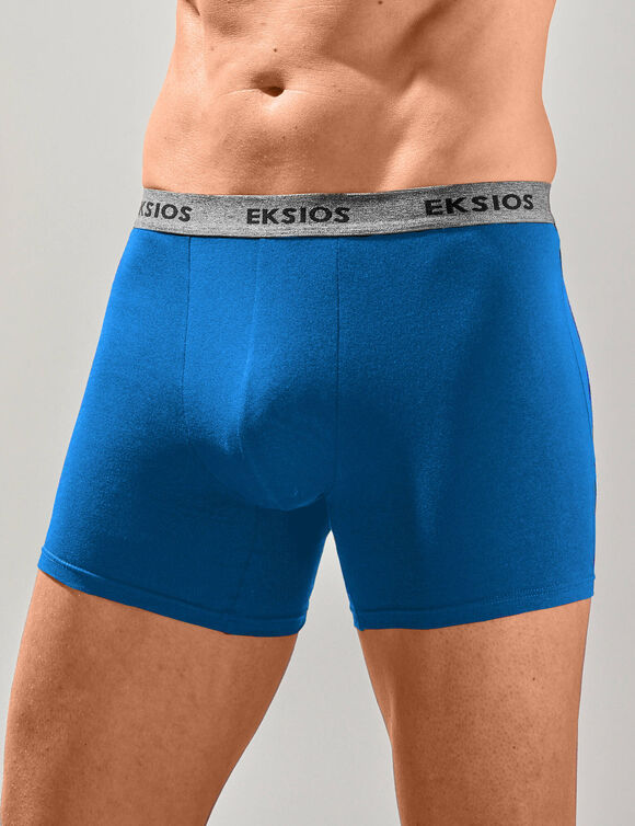 Boxer uni mi-long - lot de 3 (gris + bleu + vert)