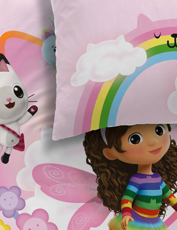 Bedlinnenset Gabby en het Magische huis® katoen (roze / wit)