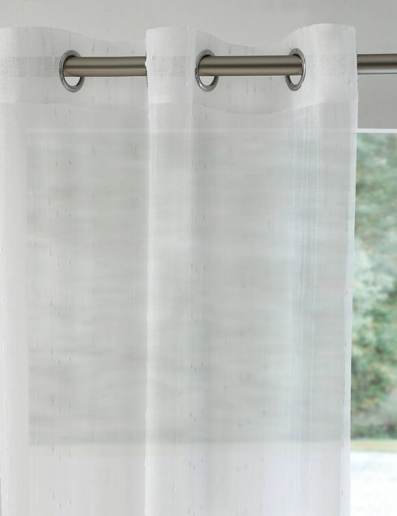 Panneau &eacute;tamine fils fantaisie finition oeillets (blanc)