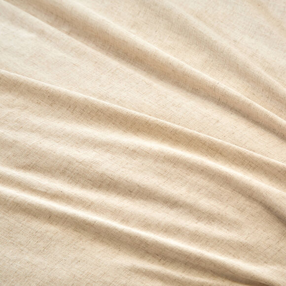 Linge de lit uni en bambou et en lin** (naturel)