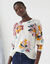 Pull imprim&eacute; fleurs (&eacute;cru / rose)