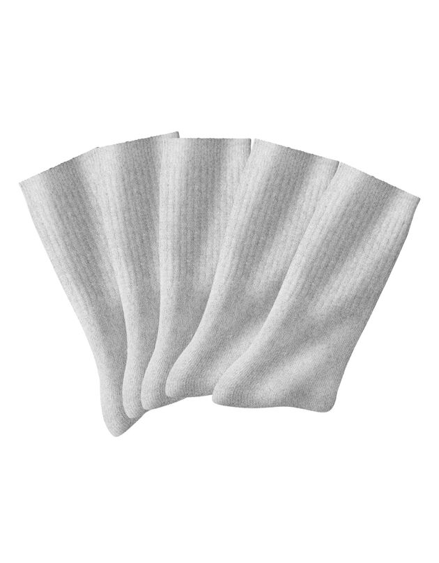 Mi-chaussettes unies sport - lot de 10 paires (gris chiné)