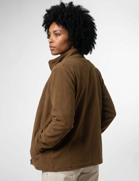 Veste zipp&eacute;e maille polaire, manches longues (caramel)