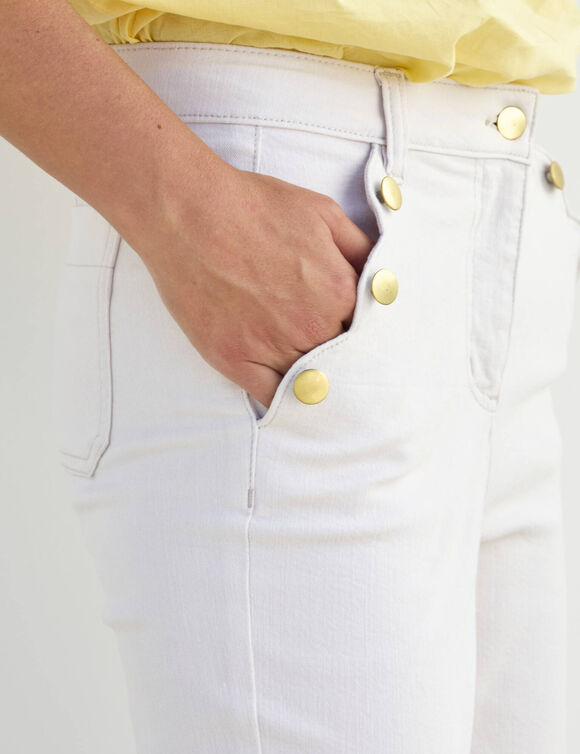 Pantalon coupe droite 7/8ème (écru)