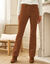 Broek in ribvelours met recht model (karamel)