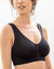 Brassi&egrave;re microfibre sans armatures, zipp&eacute;e devant - lot de 2 (noir + nude)