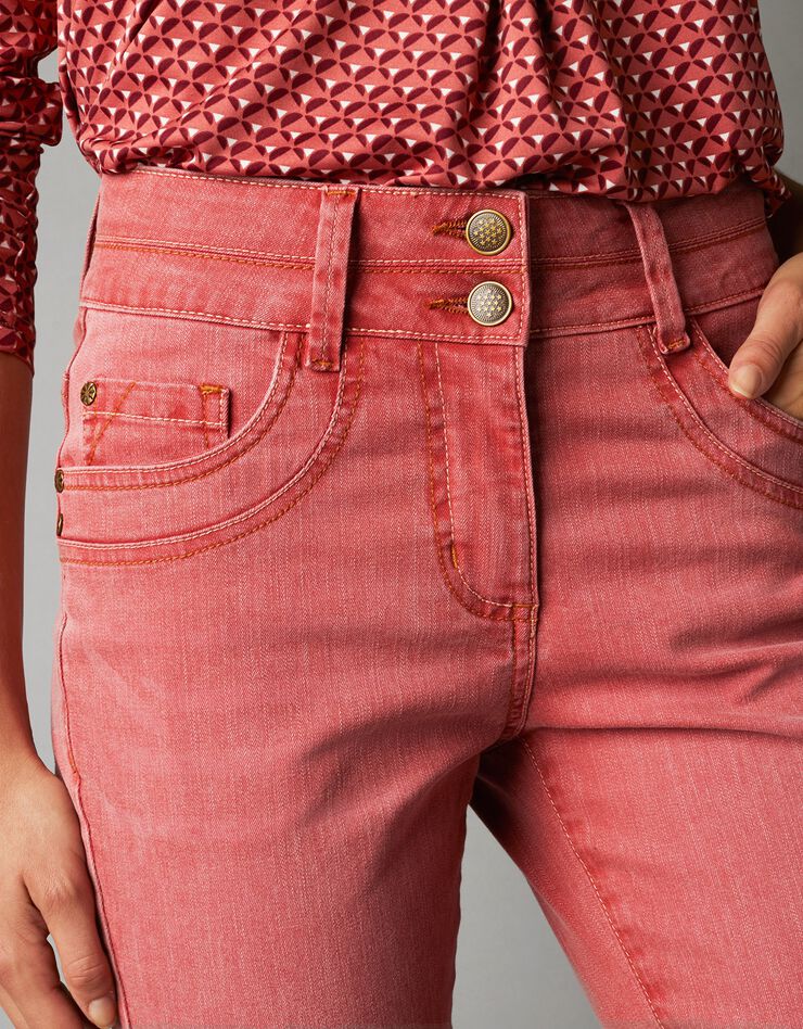 Gekleurde smalle jeans, 7/8-lengte, roestbruin, hi-res image number 1