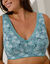 Soutien-gorge grand maintien coton imprim&eacute; fleuri "Capella" - sans armatures (bleu)