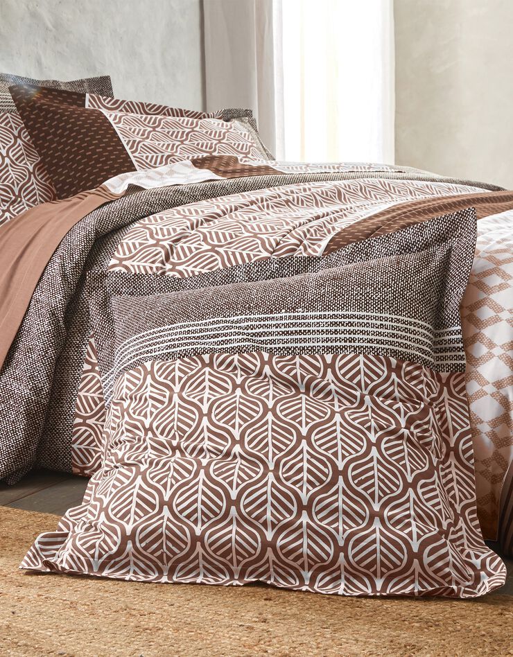 Linge de lit Tommy imprimé géométrique - coton (beige)