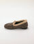Chaussons motif l&eacute;opard minimaliste (beige / noir)