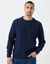 Pull col rond maille irlandaise (marine)