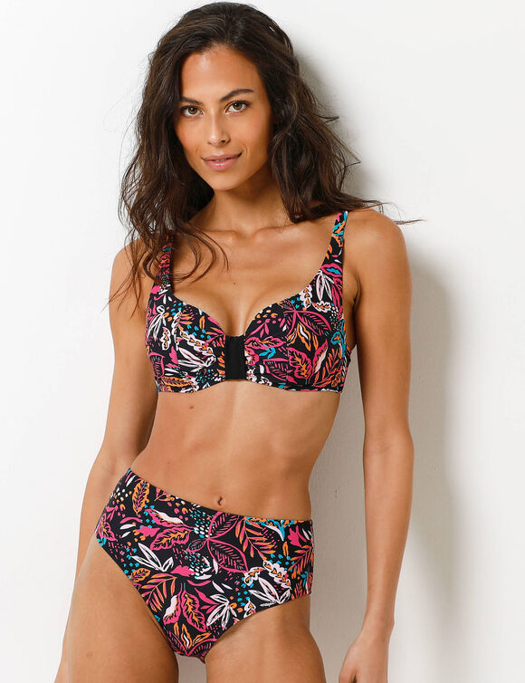 Haut de maillot de bain minimiseur forme coeur imprim&eacute; Kalibo - avec armatures (zwart / roze)