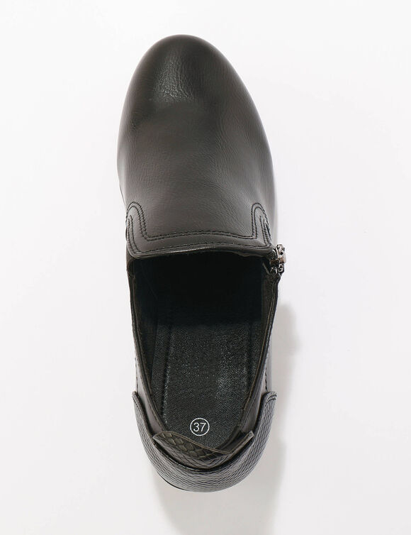 Chaussures trotteur fantaisie zippées - largeur confort (noir)