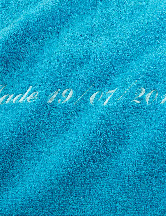 Effen handdoek, zacht comfort, personaliseerbaar (turkoois)