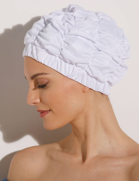 Bonnet de bain fantaisie femme (blanc)