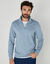 Sweatshirt van molton met trucker-kraag en ritssluiting (grijsblauw)
