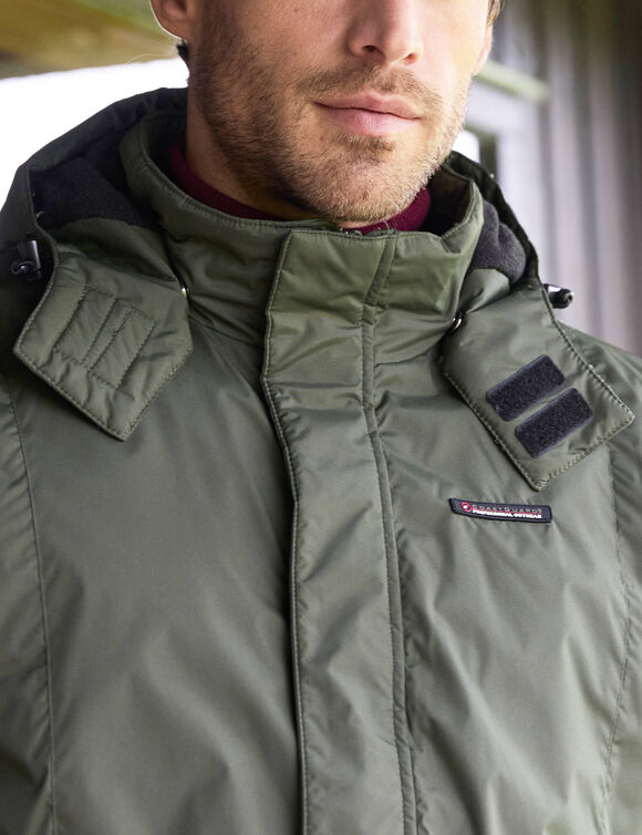 Parka imperm&eacute;able doubl&eacute;e polaire &agrave; capuche (kaki)
