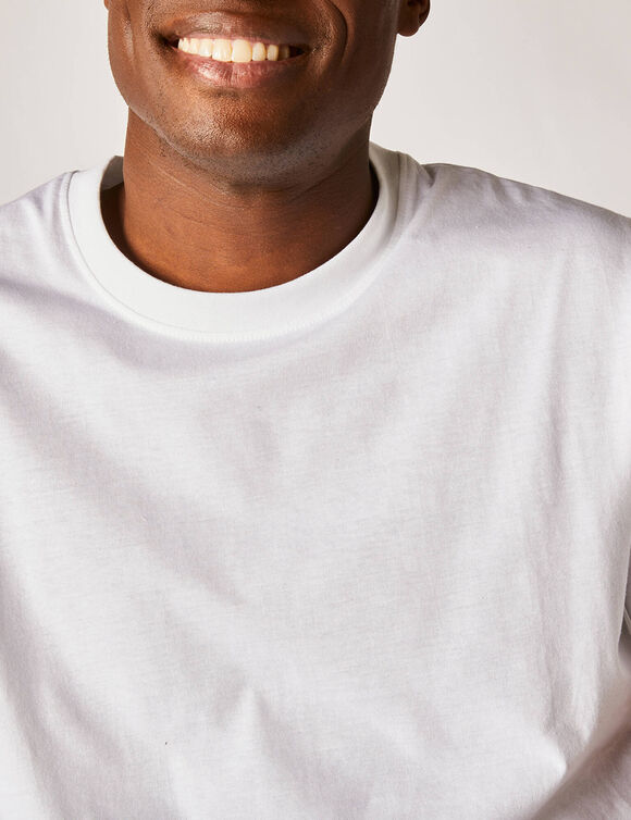 T-shirt met ronde hals en korte mouwen (wit)