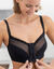 Soutien-gorge ouvert devant en tulle et microfibre.-  sans armatures  (noir)