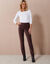 Rechte broek in fluweeltricot (chocolade)
