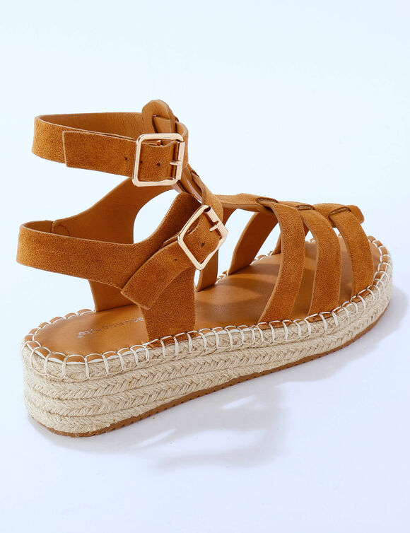 Sandales style spartiates multibrides (caramel)