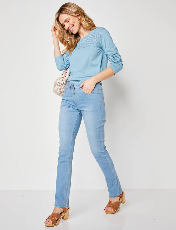 Jean stretch coupe droite (bleached)