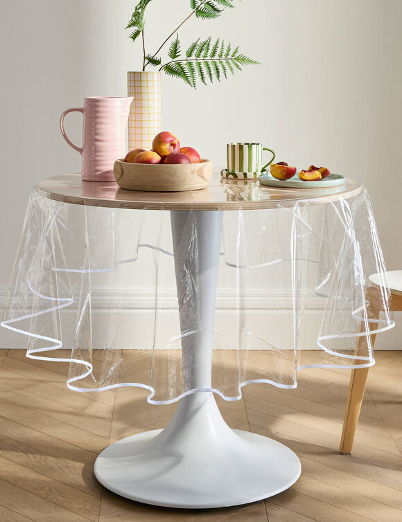 Nappe toile cir&eacute;e translucide (transparent / blanc)