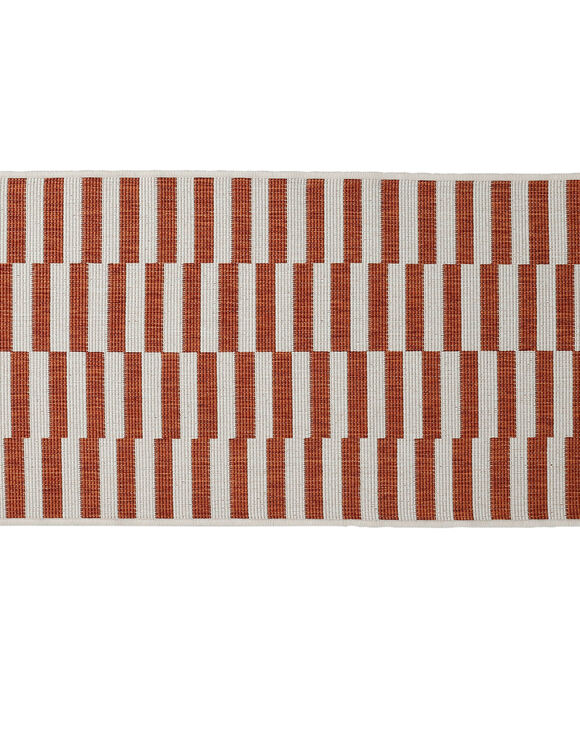 Tapis rectangulaire à rayures (terracotta)