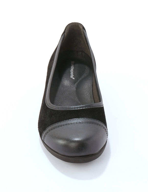 Boots in splitleer met fleecevoering - hazelnootbruin (zwart)