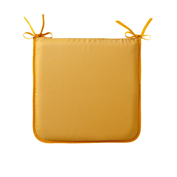 Galette de chaise unie forme carrée - lot de 2 (moutarde)