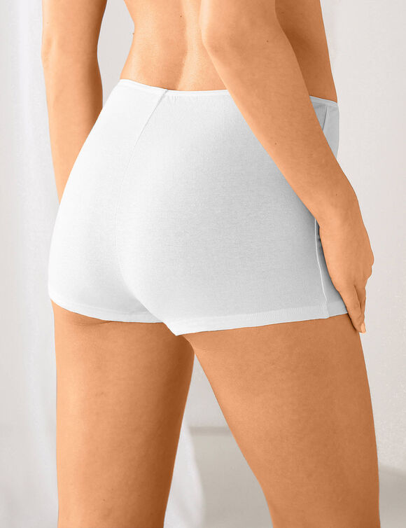 Boxer en coton extensible uni &ndash; Lot de 10  (blanc / noir)