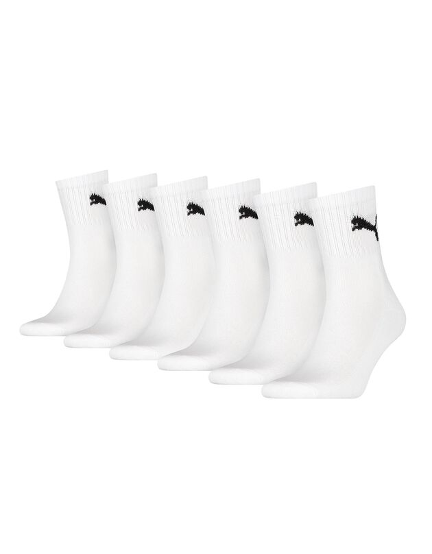 Sokjes Short Crew - set van 6 paar witte of zwarte (wit)