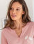 Pyjamashirt met lange mouwen en bloemenprint (roze)
