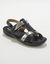 Tweekleurige sandalen in extrasoepel leer (marine)