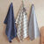 Geassorteerde droogdoeken van marineblauw katoen - set van 3 (marineblauw)
