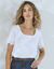 T-shirt met vierkante hals (wit)