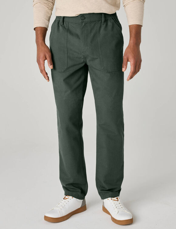 Pantalon workwear confort en toile canvas (kaki)