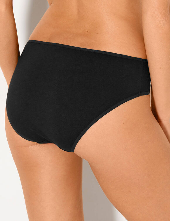 Culotte forme ta&iuml; en coton extensible uni &ndash; lot de 10  (blanc / noir)