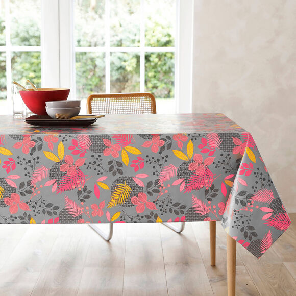 Nappe toile cirée imprimée Feuillages  (gris)