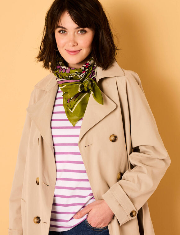 Trench déperlant ceinture amovible (beige)